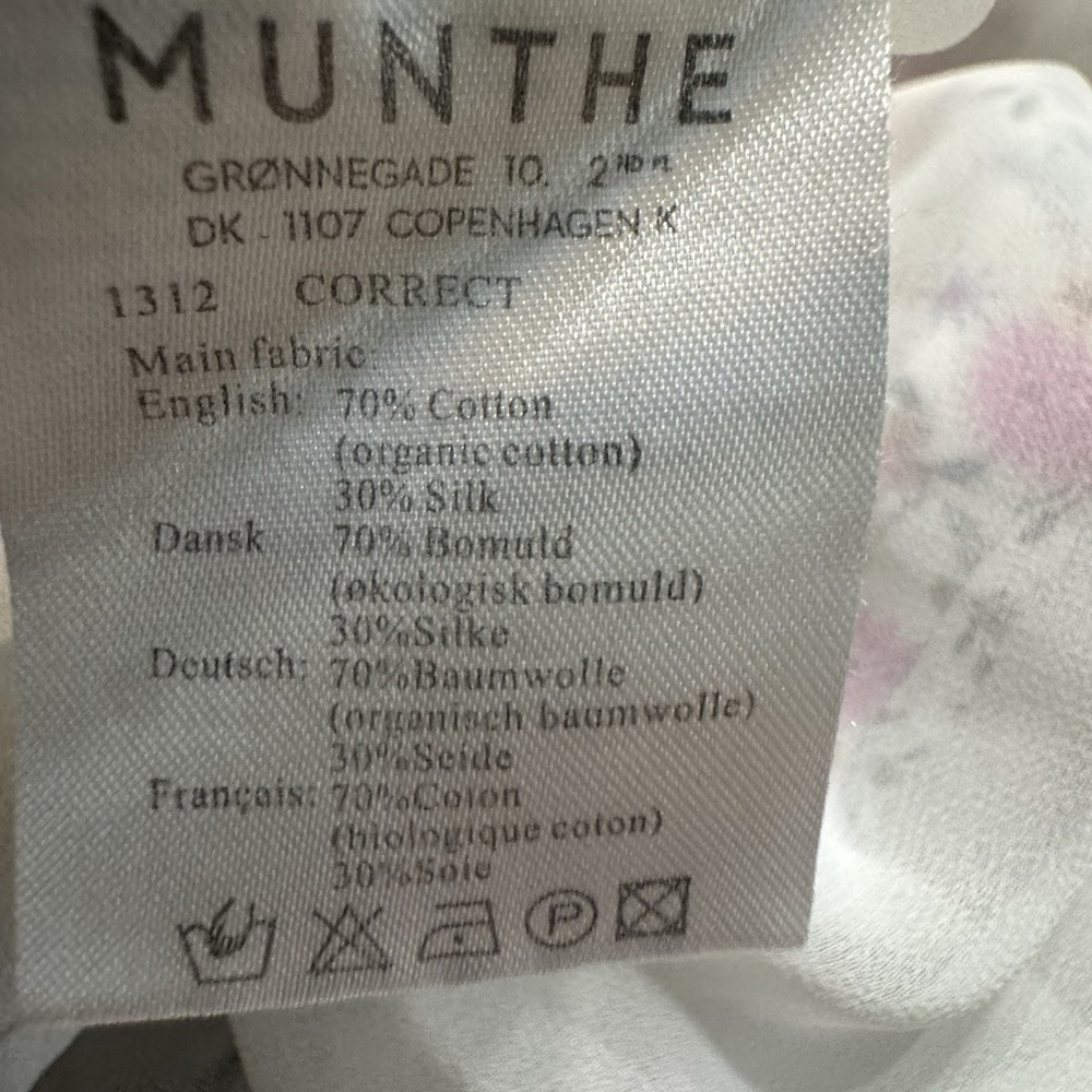 MUNTHE Long‎ Sleeve Mini Babydoll Dress Size 8 Silk Cotton Blend - Picture 13 of 16